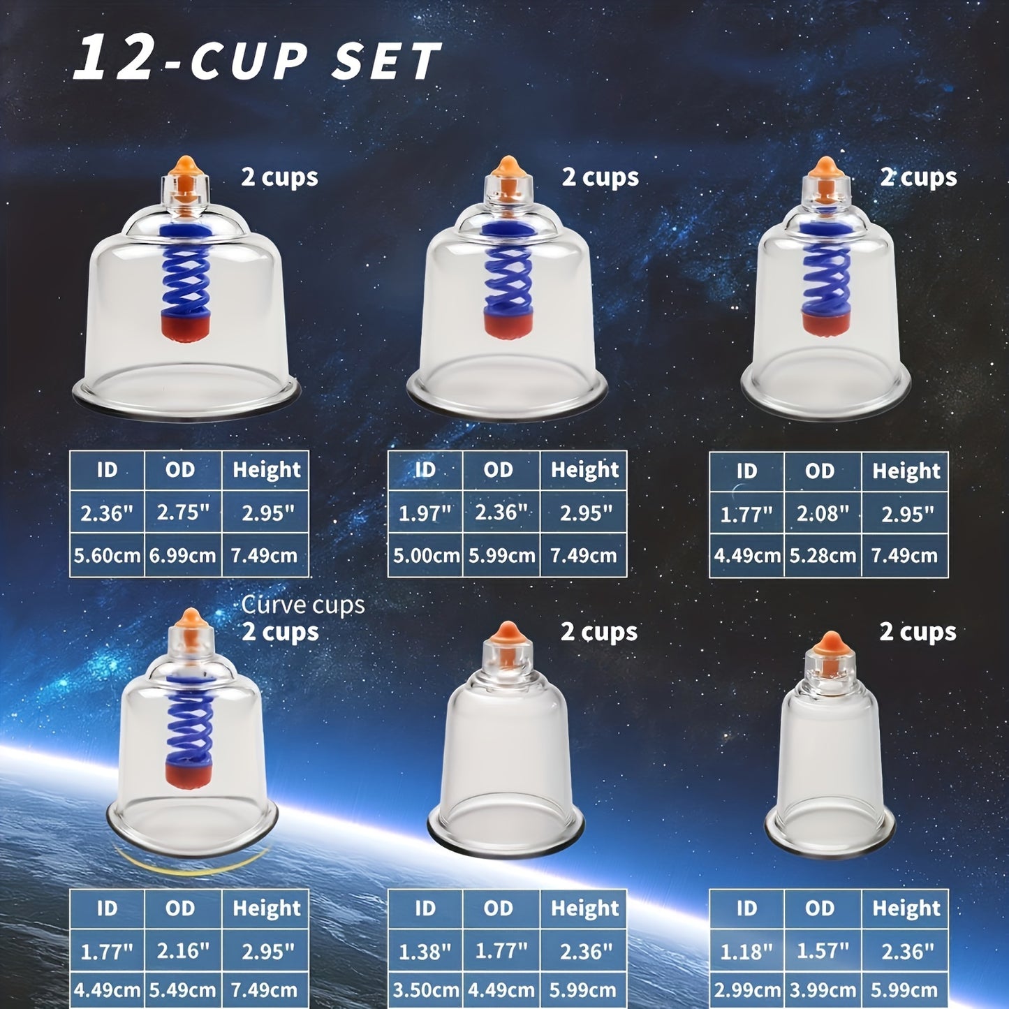 Cupping Set, Home Cupping Set Back Massage Cupping Household Special Functions Polycarbonate Muscle Therapy