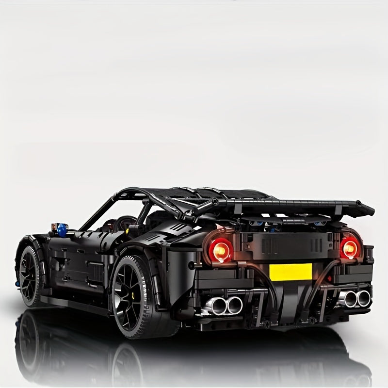 3097pcs Black Style Supercar Model Building Blocks, Birthday Gift, Christmas Halloween Gift