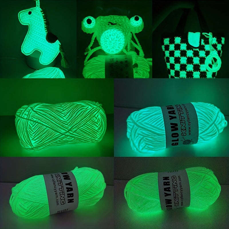 4pcs Glow In The Dark Yarn, 50m\u002Froll DIY Arts Crafts Sewing Supplies For Crocheting