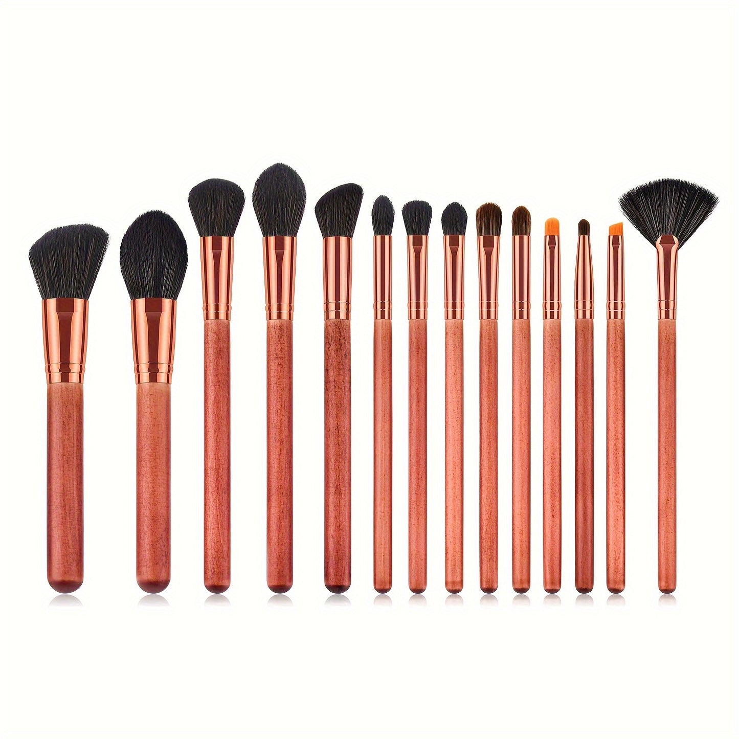 14pcs Apricot Red Makeup Brush Set Super Soft Hair Makeup Brush Concealer Brush Eye Shadow Brush Professional Beauty Makeup Tool