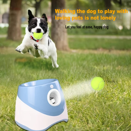 1pc Dog Automatic Ball Launcher, Interactive Fog Slow Feeder Toy Dog Tennis Ball Throwing Machine Mental Stimulation Toys With 3 Tennis Balls