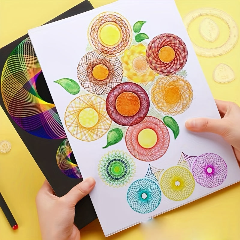 Ensemble de règle de fleur de variété 22pc: Créez de superbes dessins en spirale avec des modèles magiques transparents!