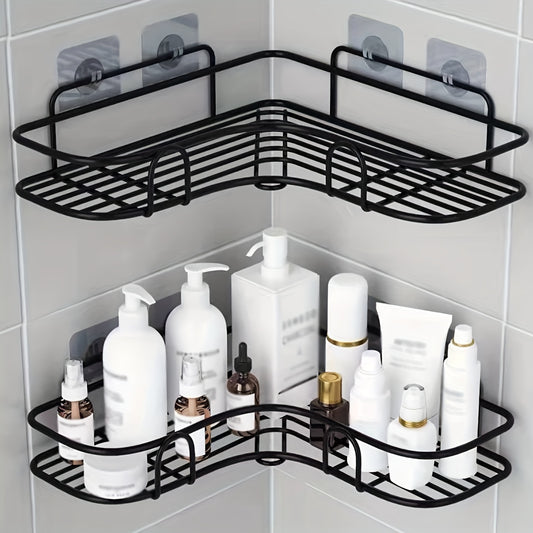 1pc Bathroom Shelf, Shower Caddy Rack, Bathroom Kitchen No Punching Triangle Storage Rack, Shower Shelf, Shampoo Storage Rack Holder, Bathroom Accessories