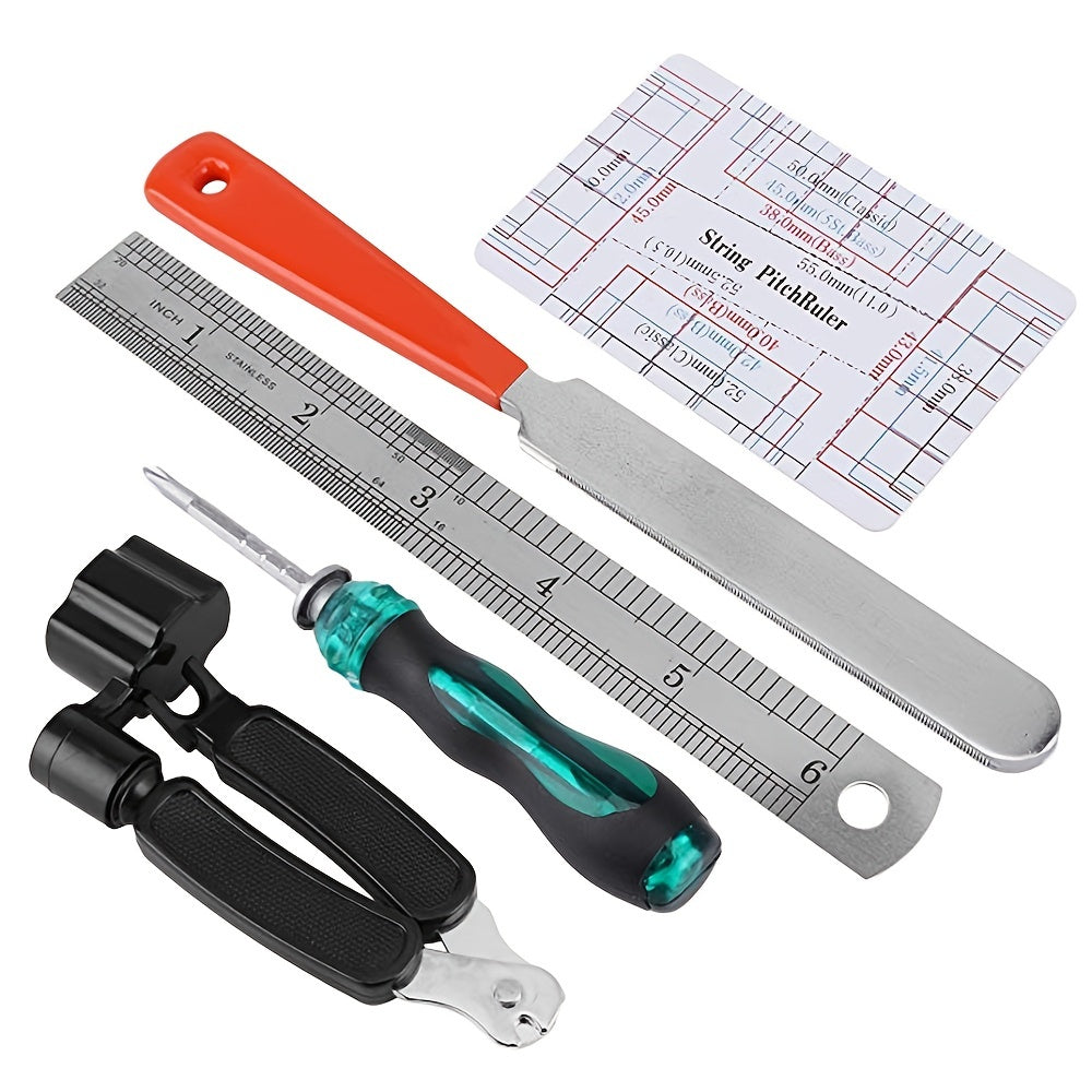 20pcs Complete Guitar Maintenance Kit - Includes String Winder, Action Ruler, Fret Sanding File, and More for Easy Repairs and Care