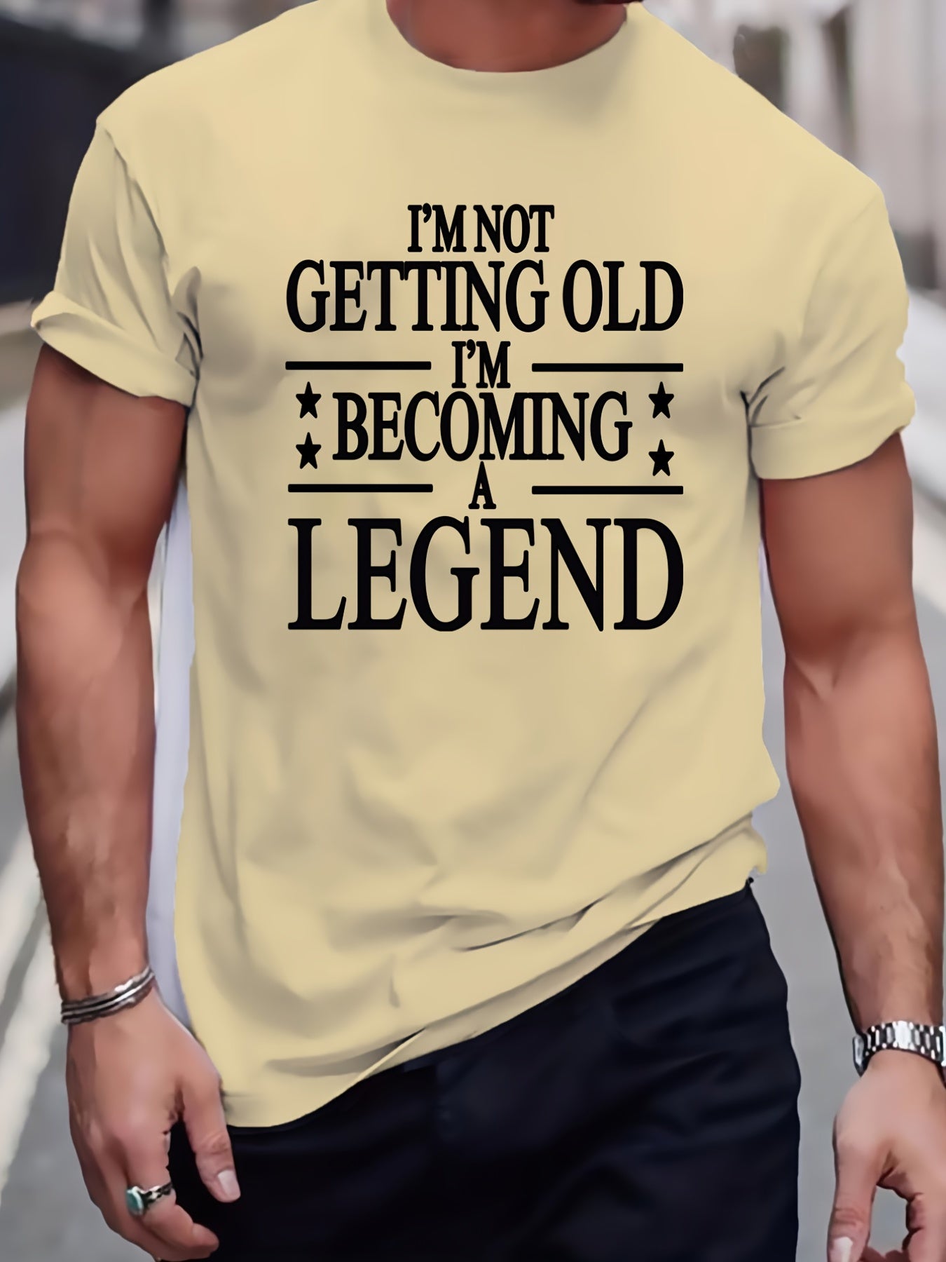 Más tamaño divertido letra gráfica camisetas para hombre, camisetas causales de gran tamaño para verano fitness leisurewear, ropa de hombre