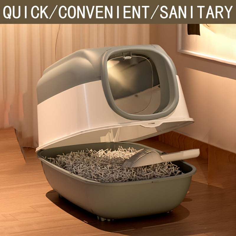 Grande litière pour chat avec désodorisation automatique, stérilisation UV et conception entièrement fermée, fournitures pour animaux de compagnie détachables et lavables