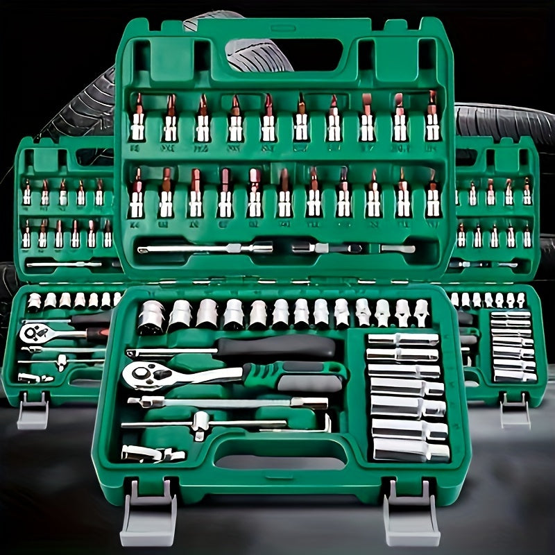 53pcs\u002F Set Home Repair Kit Tools, Repair Outdoor Machine, Repair Quick Ratchet, Wrench And Furniture Repair Multi-tool