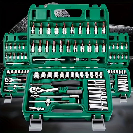 53pcs\u002F Set Home Repair Kit Tools, Repair Outdoor Machine, Repair Quick Ratchet, Wrench And Furniture Repair Multi-tool