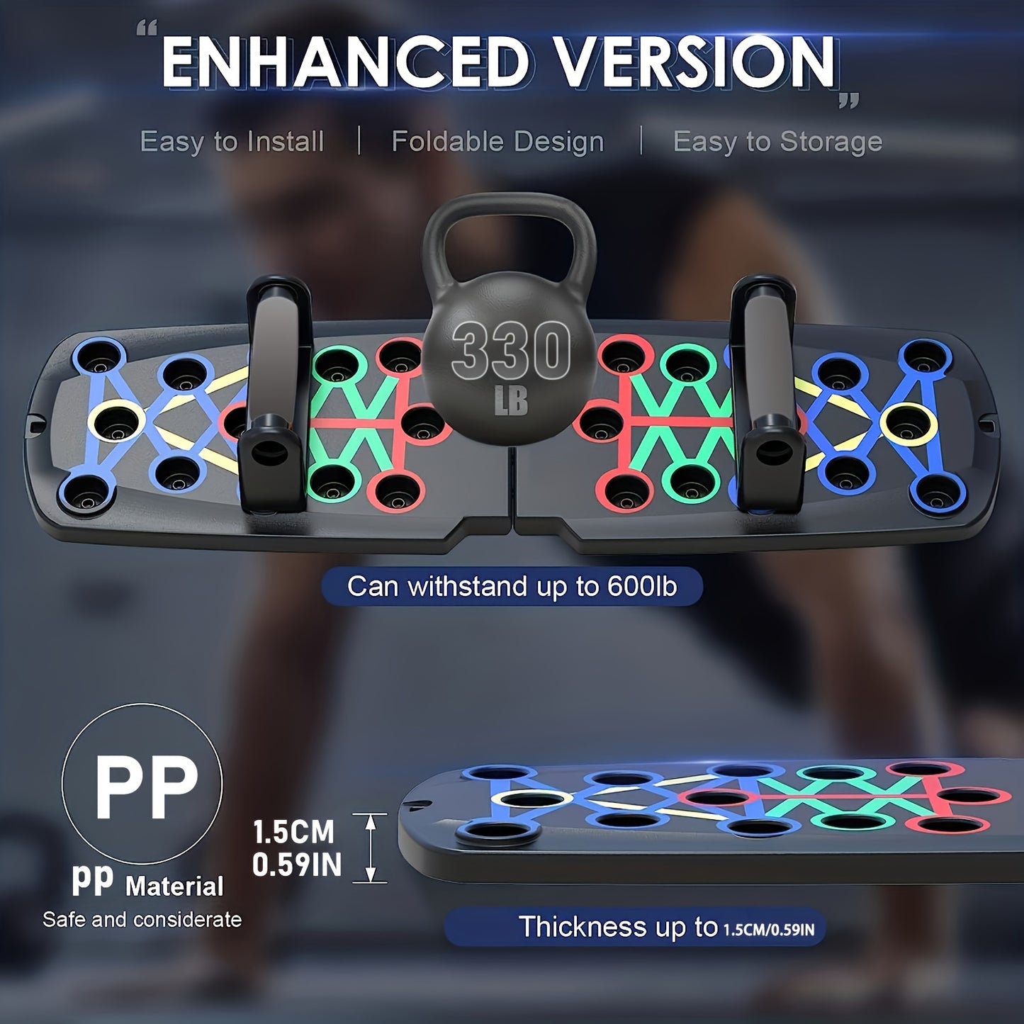 1pc Multifunctional Folding Push-up Board For Home And Gym Workouts - Build Strong Chest Muscles And Improve Overall Fitness