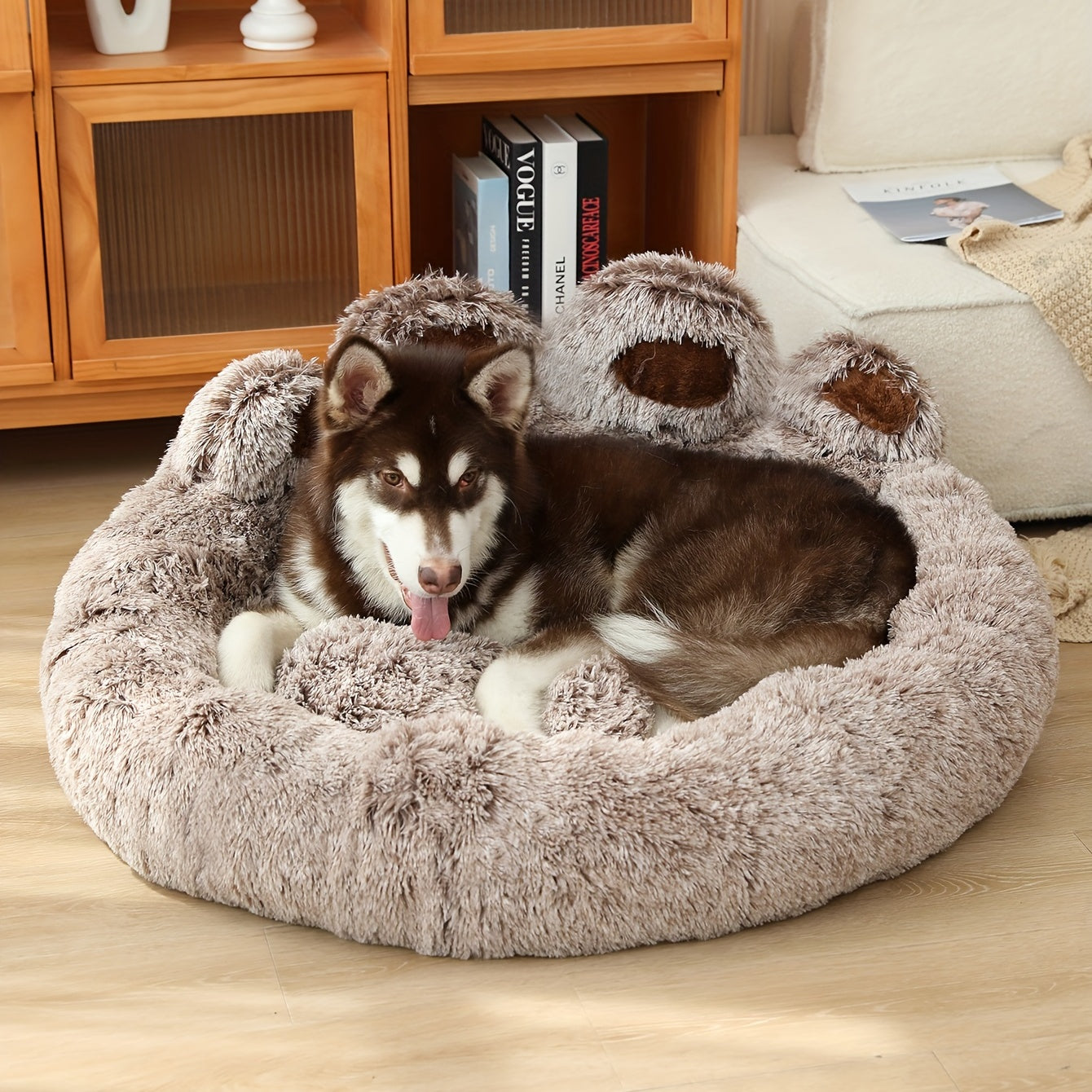 Cute Bear Paw Shape Dog Nest Comfortable Pet Sleeping Beds Dog Bed Cat Mat Soft Cushion