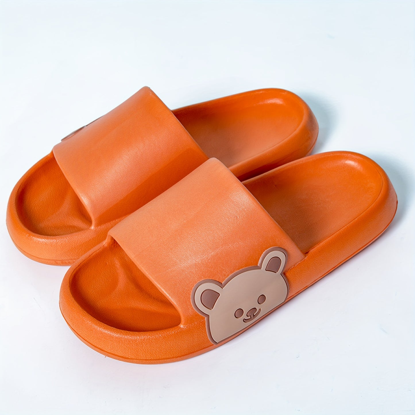 Cute Cartoon Bear Unisex Slide Shoes, Casual Soft Sole EVA Bathroom Shoes, Anti-Slip & Anti-Odor Slides