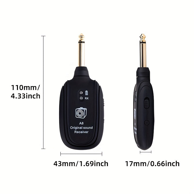 A8 Wireless Guitar Pickup System - Hassle-Free Electric Guitar Performance With Wireless Transmitter And Receiver