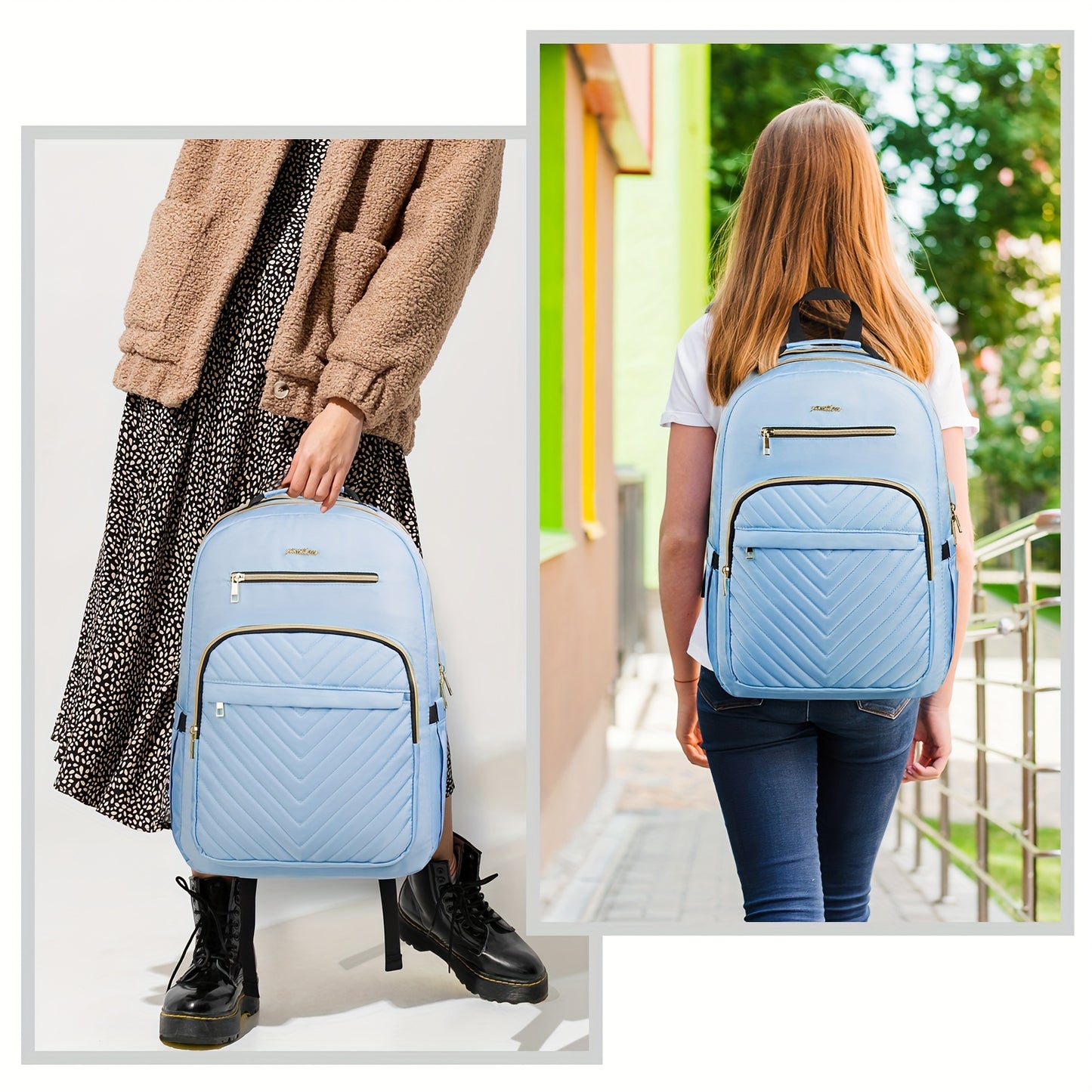 Trendy Wave geste ppter Rucksack, Laptop-Rucksack mit großer Kapazität, perfekter Frauen-Rucksack für Freizeit reisen, Arbeit, Schul pendeln, Schult asche, Bücher tasche