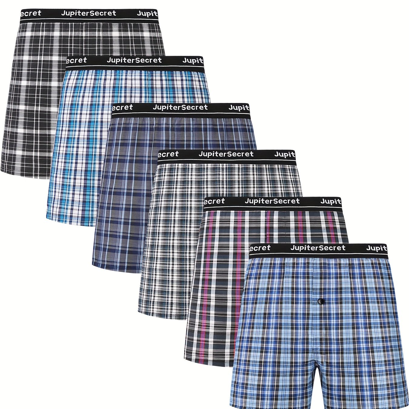 JupiterSecret 6 \u002F10 Pcs Boxer Shorts Masculino Tecido Cintura Elástica Cor Aleatória