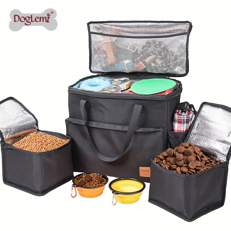 Saco de comida para cães, saco portátil de viagem para cães de grande capacidade, suprimentos para animais de estimação