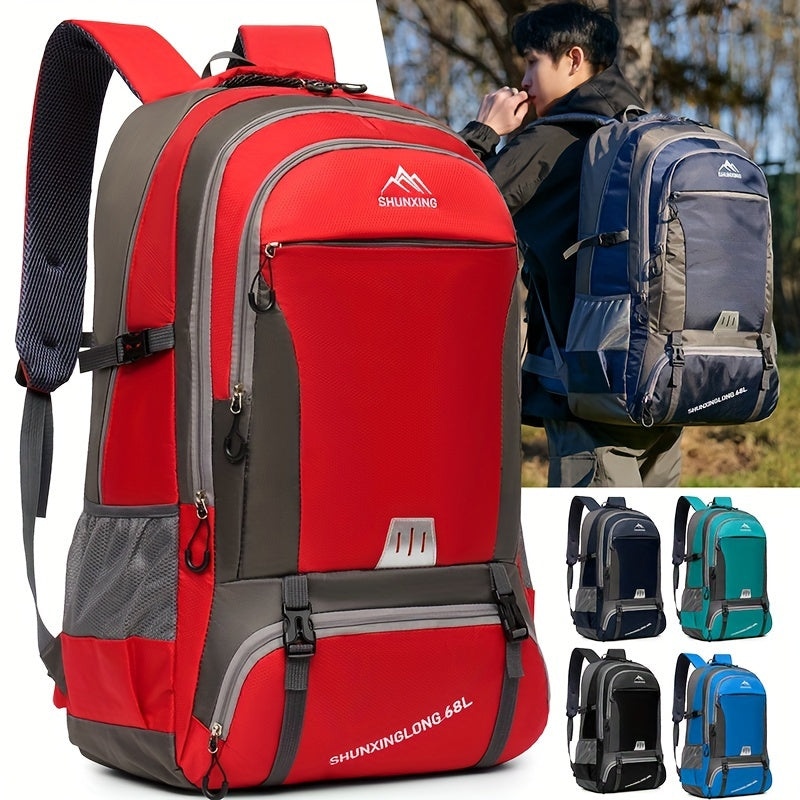 18.49gal Large Capacity Waterproof Durable Backpack, Men's Travel Luggage Backpack, Outdoor Hiking Bag