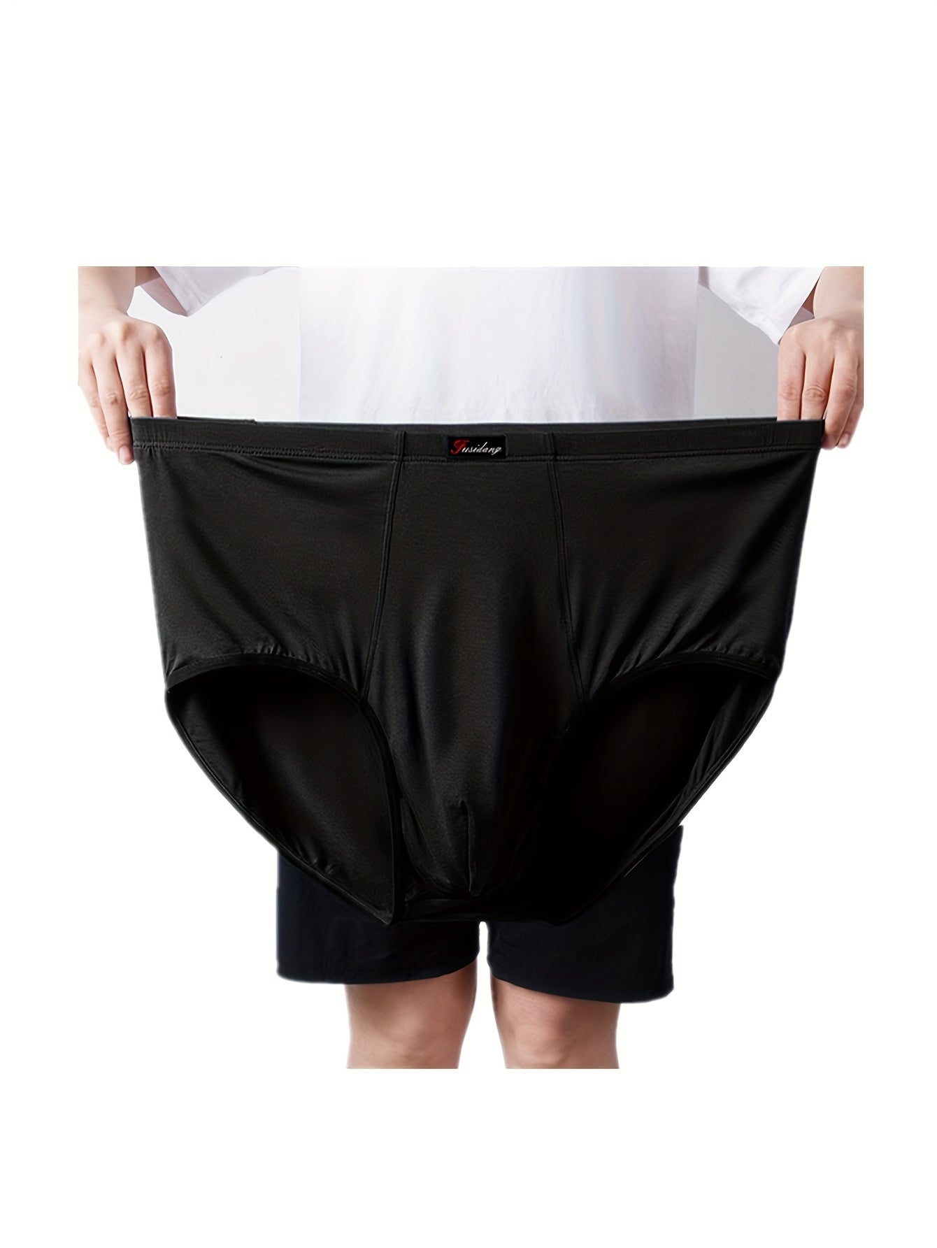 3\u002F4pcs Plus Size Men's Underwear, Casual Loose Breathable Comfy Quick-drying Elastic Briefs, Modal Underpants