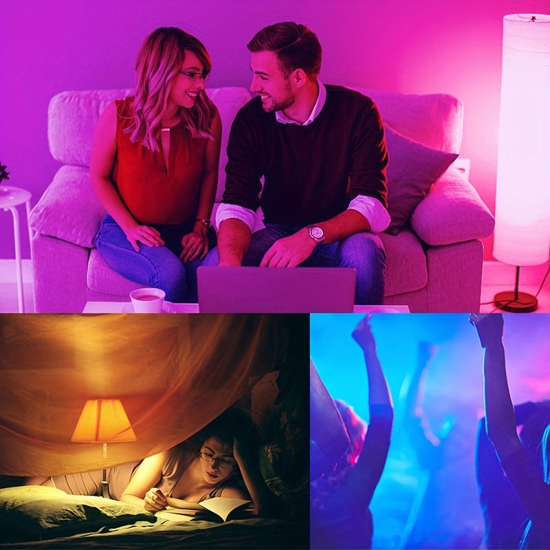 Las bombillas LED inteligentes funcionan con Alexa, Google Home, soporte de voz y control remoto Música Sincronización Color Cambio de luces Temporizador Dispositivo inteligente para el hogar