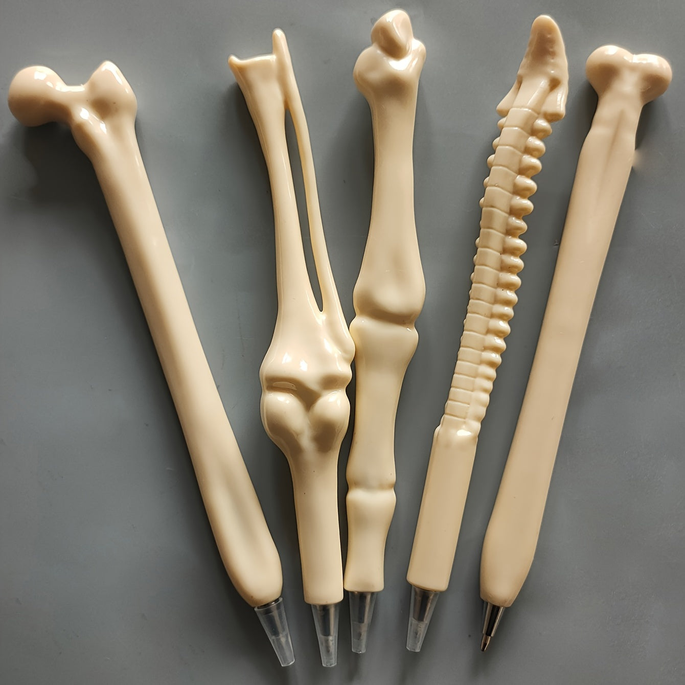 5pcs Creative Novelty Bone-Shaped Ballpoint Pens - Perfect Gift For Nurses, Doctors, And Office Supplies!