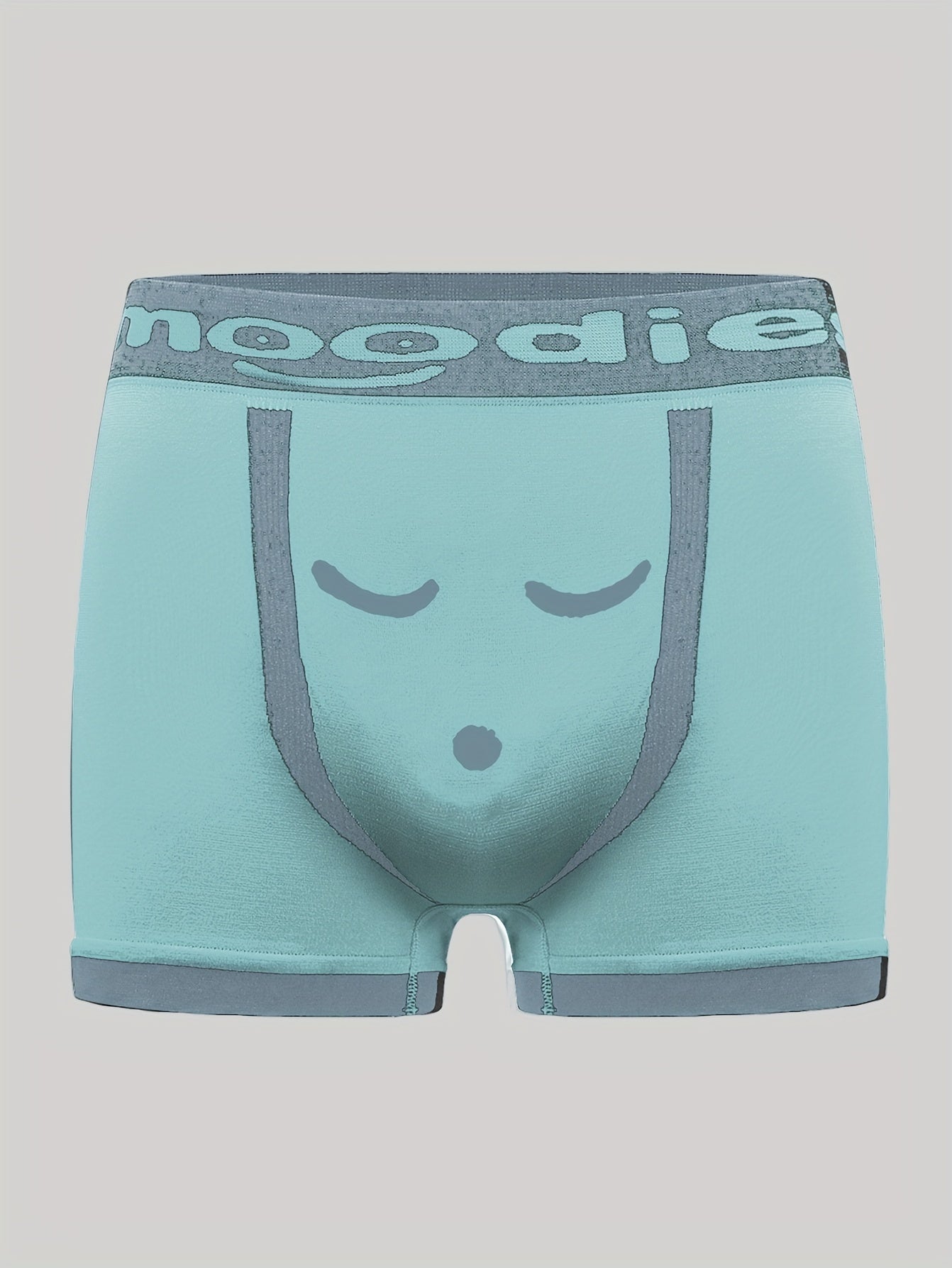 3pcs\u002Fset Cueca boxer respirável com rosto emocional masculino, roupa íntima macia e confortável para homem