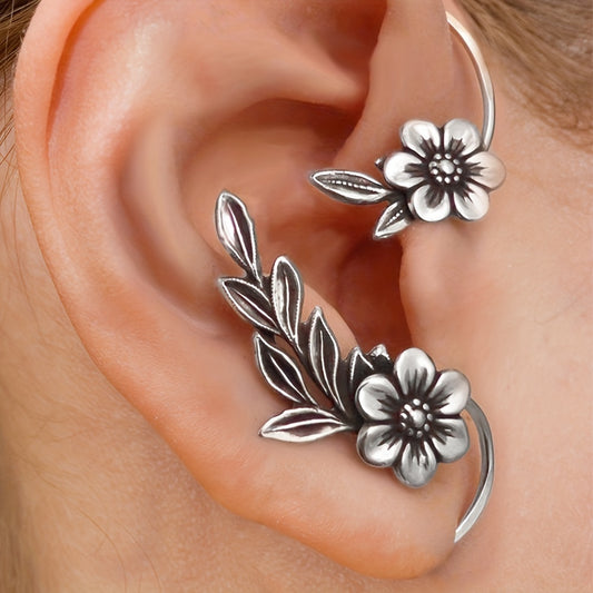 Creative Rose Design Ear Cuff Zinc Alloy Jewelry Vintage Bohemian Style Unique Statement Female Ear Ornaments