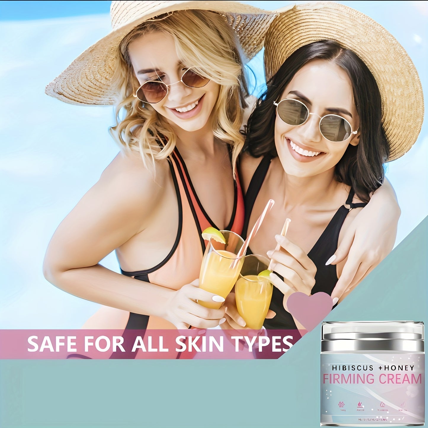 Hibiscus And Honey Firming Cream, Neck Firming Cream, Skin Tightening Cream, Skin Firming And Tightening Lotion For Face And Body, Cream For Firming, Tightening, Moisturizing Skin, With Hibiscus Extract And Honey