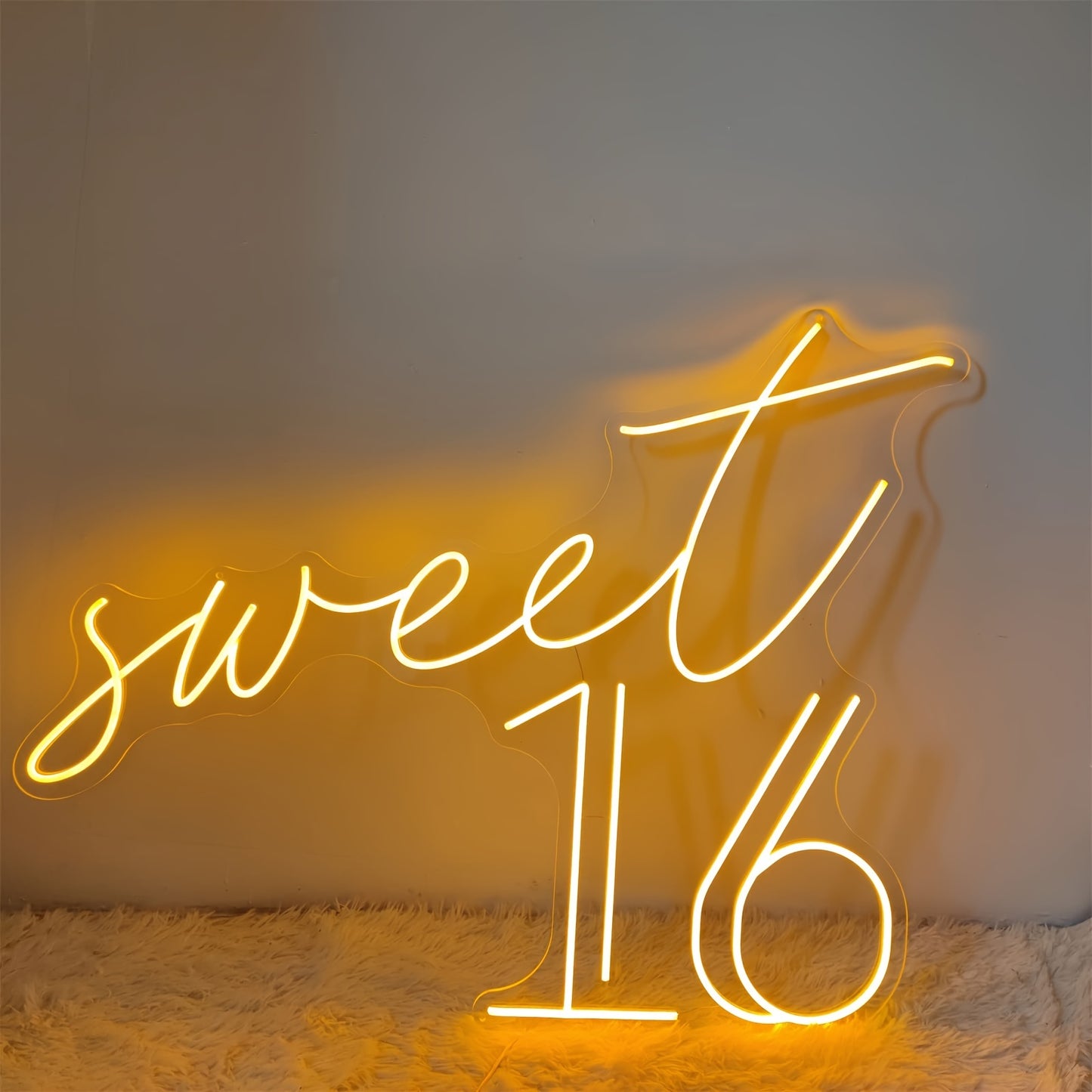 1pc Sweet 16 enseigne au néon pour la décoration murale, Led néon pour Bachelorette Party, créatif néon pour la fête de mariage d'anniversaire