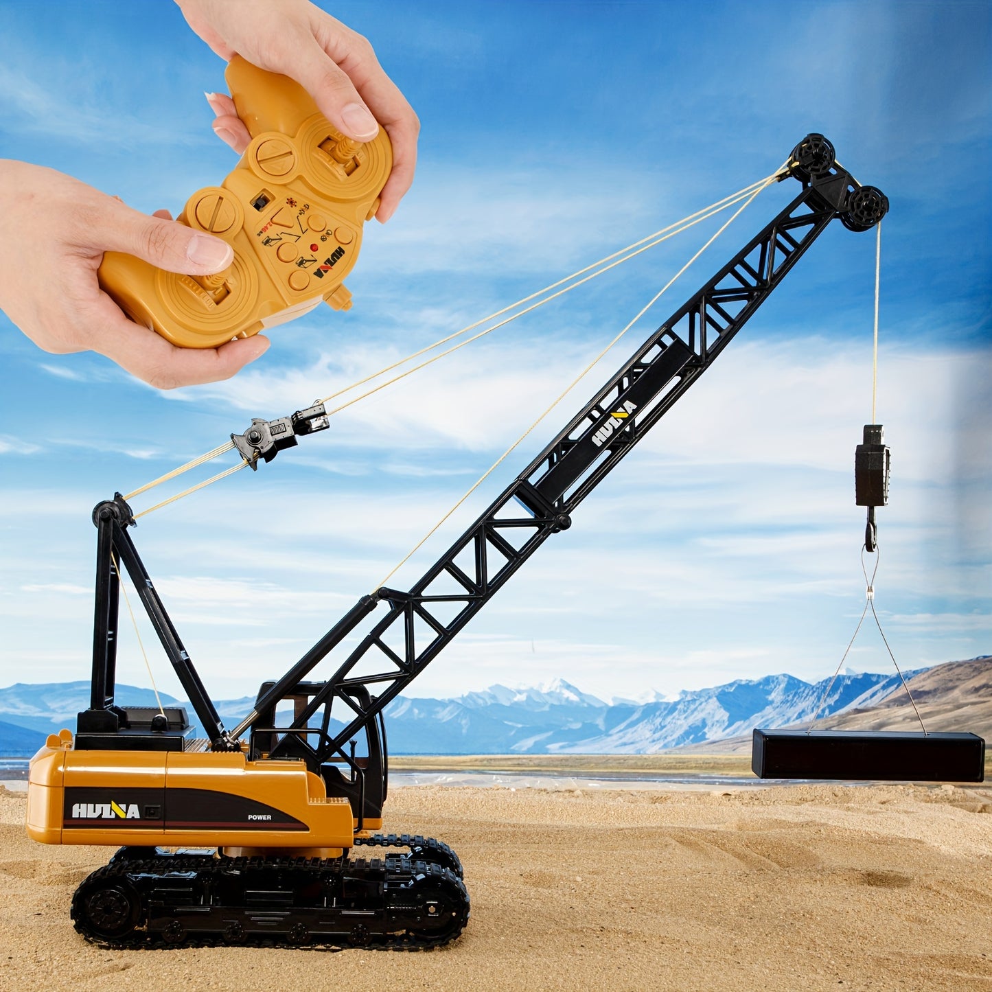 Remote Control Construction Toys, 15 Channel Electric Alloy Crane Truck With Heavy Metal Hooks, 1:15 Scale Remote Control Crane Engineering Vehicle With Lights And Sounds, Birthday Gift For Kids