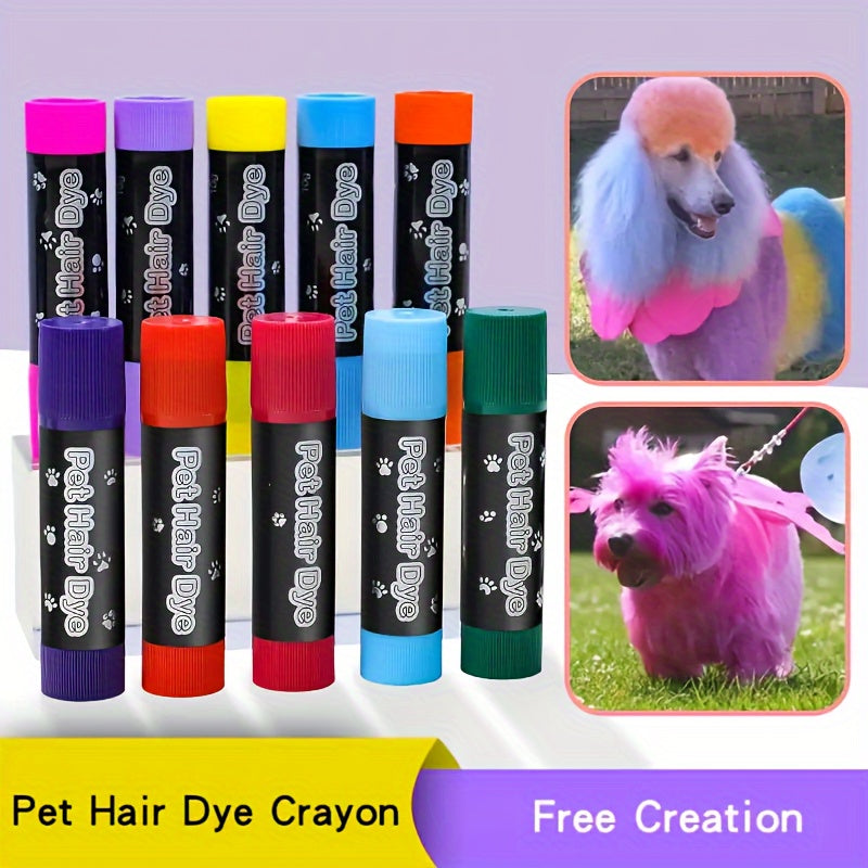 12 cores descartáveis tinta de tintura de cabelo de cachorro temporária, marcadores de pele de animal de estimação não tóxico seguro pintura de cor de cabelo estilo lápis