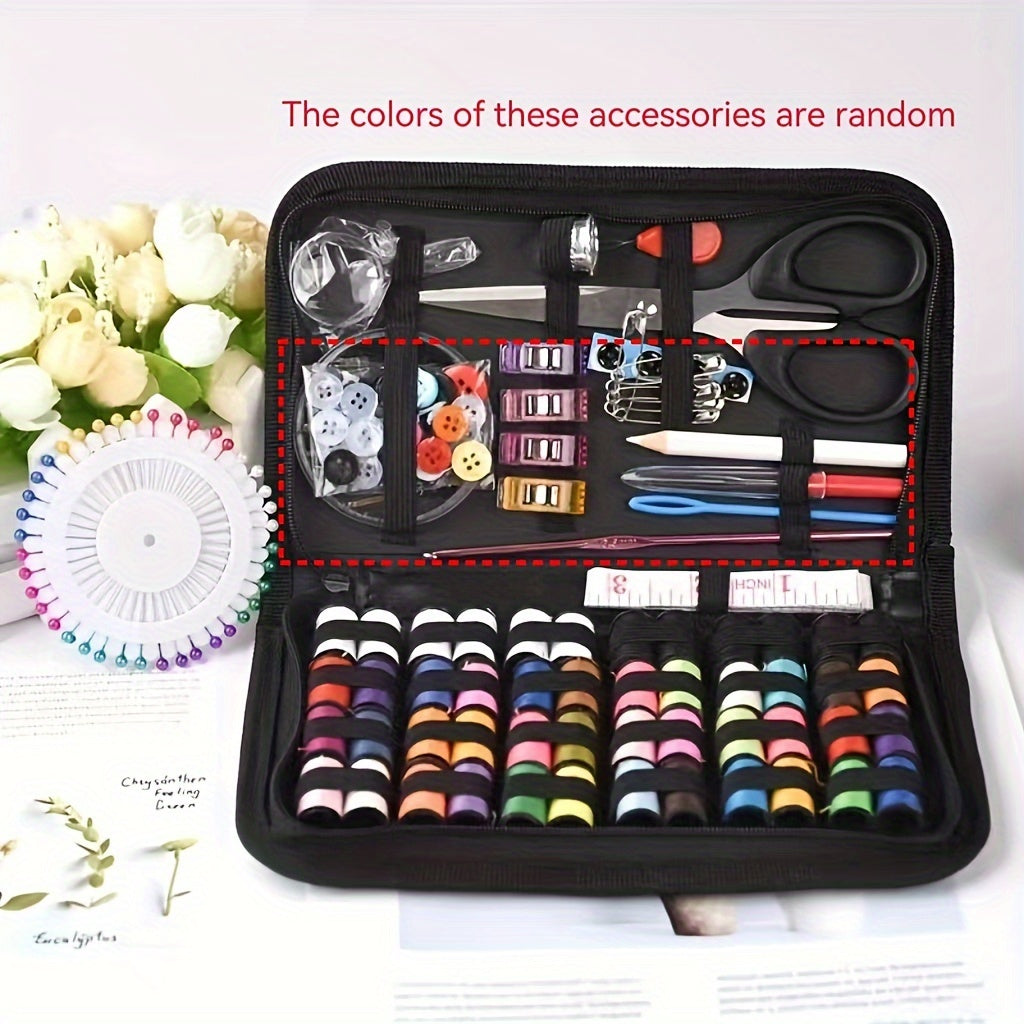 172pcs Sewing Kit, DIY Mini Quality Sewing Supplies For DIY, Beginners, Adults, Emergency, Summer Campers, Travel And Home With Storage Bag. (8.4in X 4.5in)