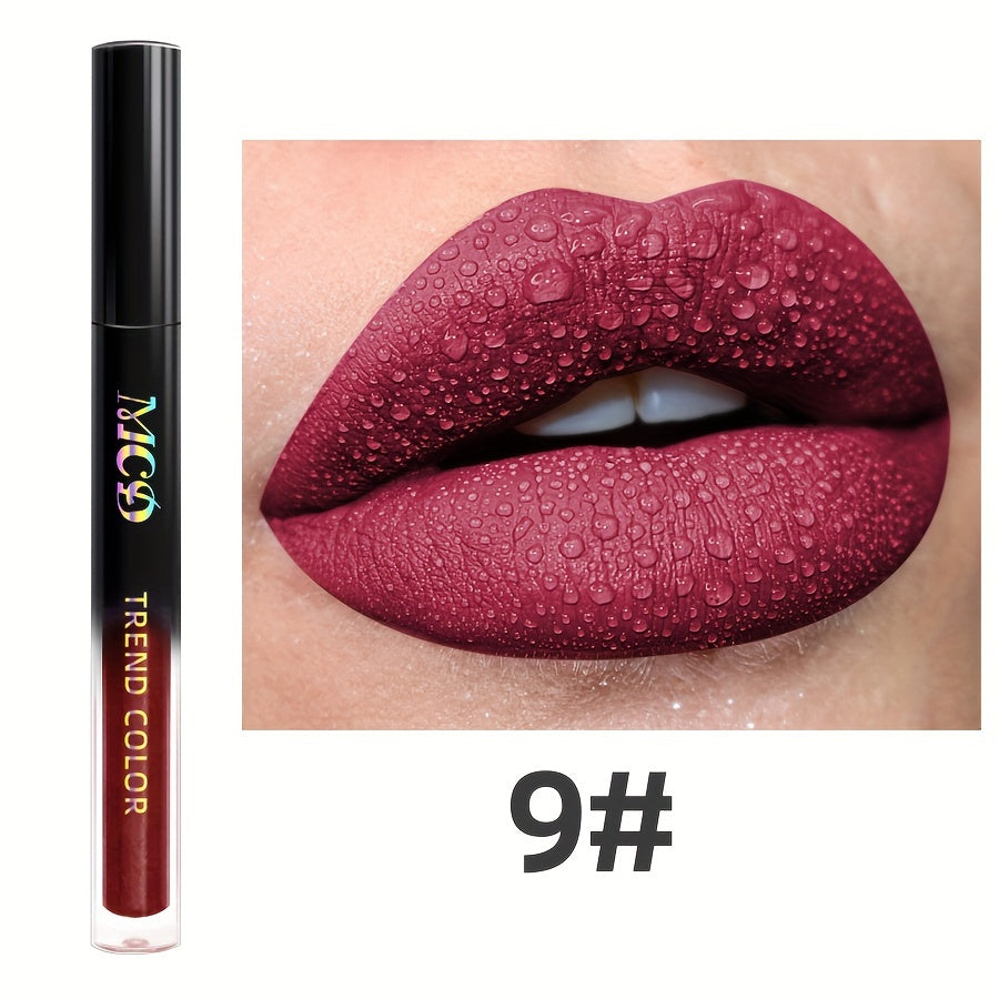 Non-Stick Long Lasting Lip Glaze Non Stick Cup Dark Color Waterproof Non Smudge Color Rendering Lip Mud