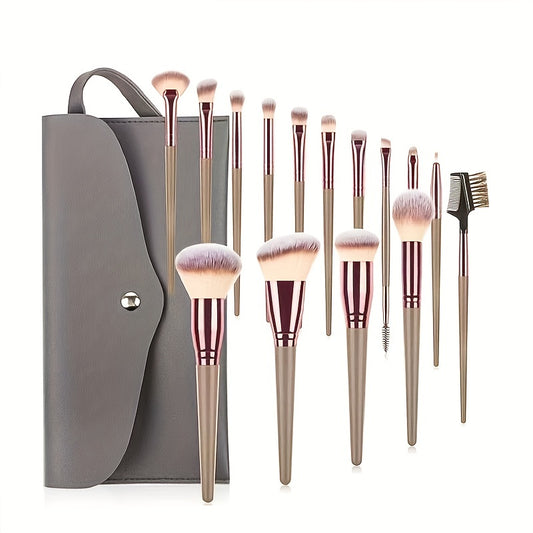 15pcs Professional Makeup Brushes Set Bag Foundation Eyelash Eyebrow Eyeshadow Cosmetic Make Up Tool Makeup Brush Tool Set