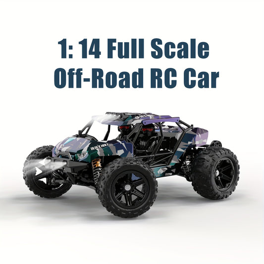 All Terrain 1: 14 Full Scale Off-Road RC Car, 40KM\u002FH High Speed Brushless Truck, 4WD Waterproof Vehicle, Drifting \u002F Racing \u002F Climbing, Modular Lithium Battery, Damping System, Birthday Christmas Gift