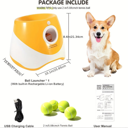 Automatic Dog Ball Launcher - Interactive Pet Toy for Fetch Training and Exercise