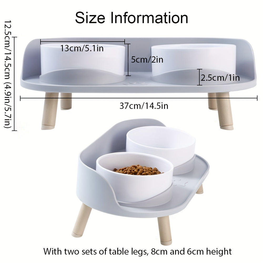 Pet Table Cat Bowl Dog Bowl Pet Double Feeding Bowl Neck Protection Non-Slip Bowl Water Food Feeder