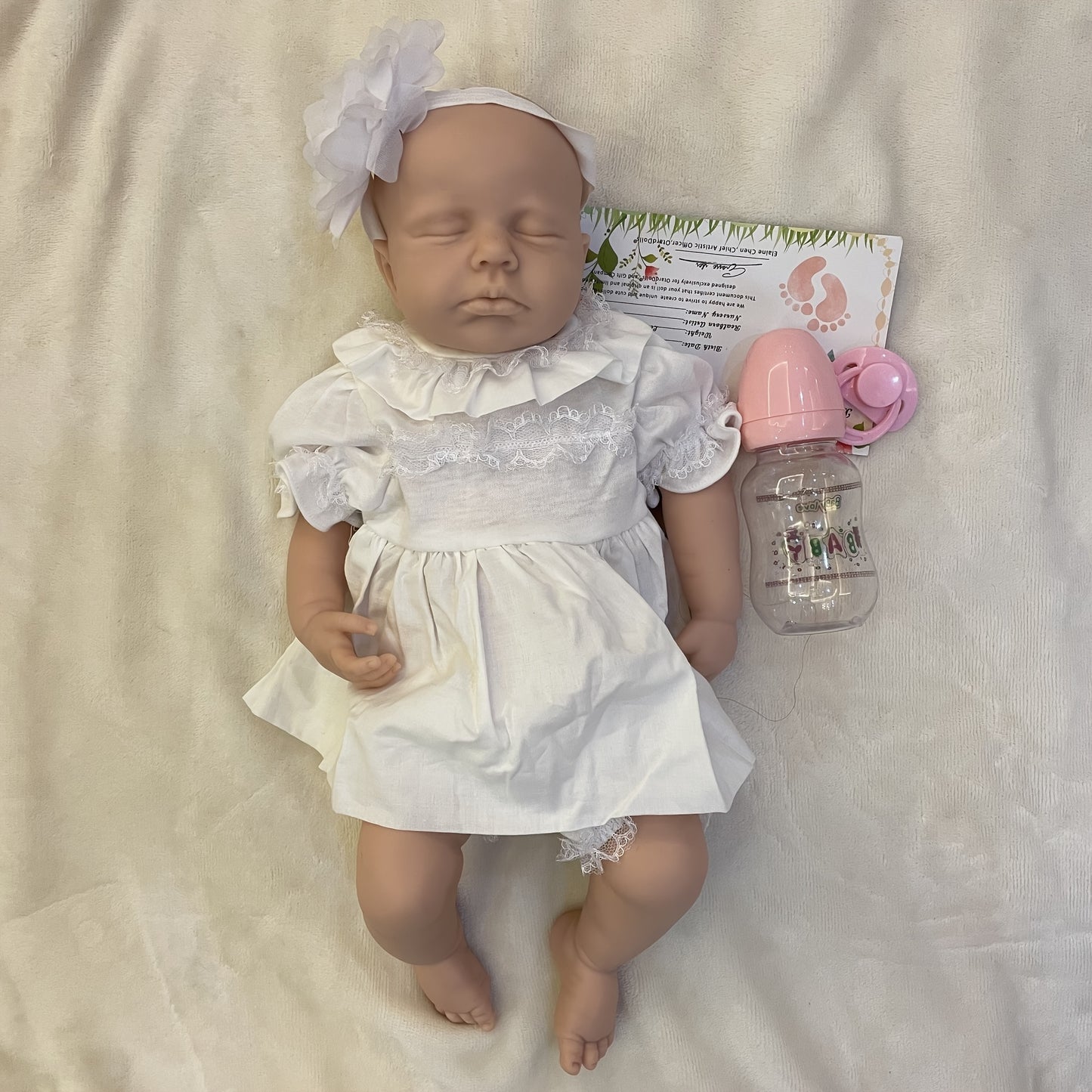 19.69inch Unpainted Silicone Girl Bebe Reborn Dolls Lifelike Sleeping Full Body Soft Solid Silicone Reborn Dolls For Collection Series Boneca Reborn Corpo De Silicone