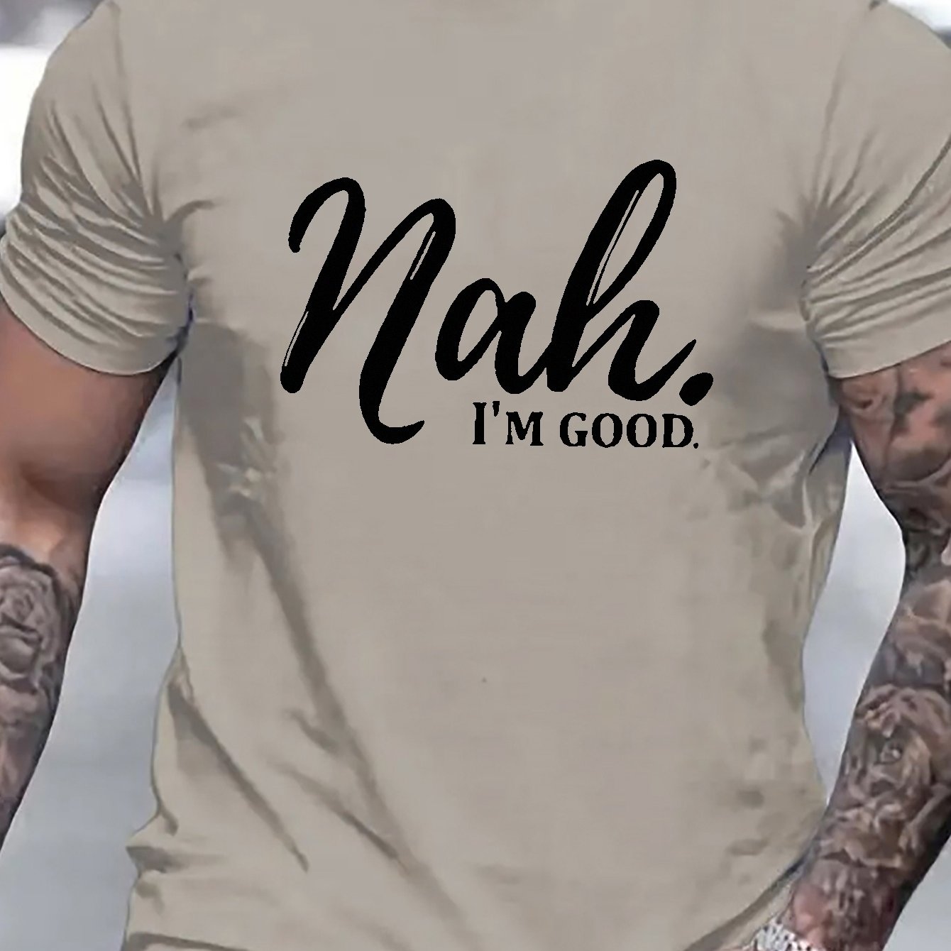 Men's Short-sleeve T Shirt, Plus Size Creative Letters Graphic T Shirt Tees For Males, Men Summer Tops Clothing