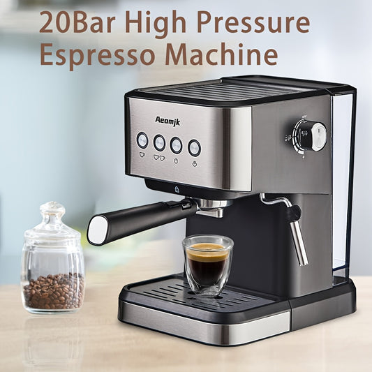 1pc Espresso Coffee Machine 20-Bar Espresso Maker, Advanced Adjustable Milk Frother For Cappuccino & Latte Teacher's Day Halloween Christmas Wedding Birthday Valentines Day Gift Coffee Tools Coffee Accessories
