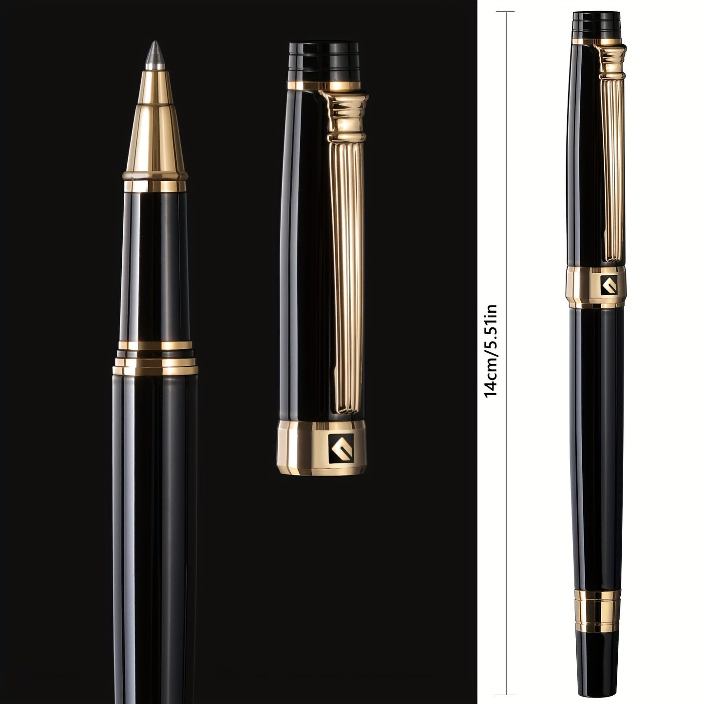 Luxury Writing Rollerball Pen With Schmidt Refill,Metal Pen Of 24k Golden Trim,Fancy Pen Gift Set For Men&Women In Executive Offices Business