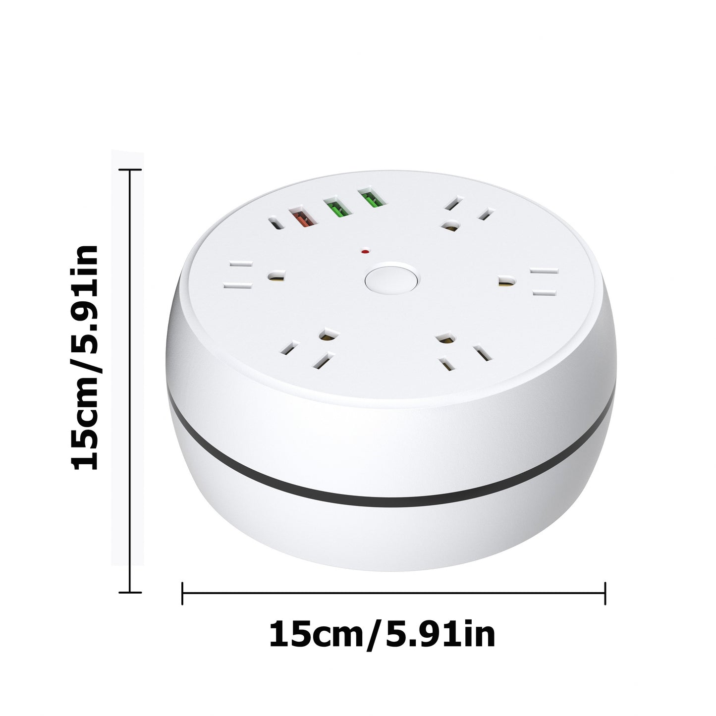 Carte de puissance de voyage, carte de puissance rétractable, avec 5 prises CA et 3 ports USB (1 USB C), câble d'extension rétractable à trois prises American Standard, 51,18 pouces, essentiel pour les bateaux de croisière, adapté aux hôtels de voyage, bl