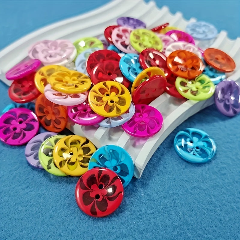 50pcs, Mixed Color 0.51inch Resin Buttons For Children's Clothing Sewing Supplies DIY Handmade Materials, Sewing Crafts DIY Handmade Supplies, Plastic Sewing Buttons, Clothing Sewing & Knitting Supplies, Clothing Sewing Supplies