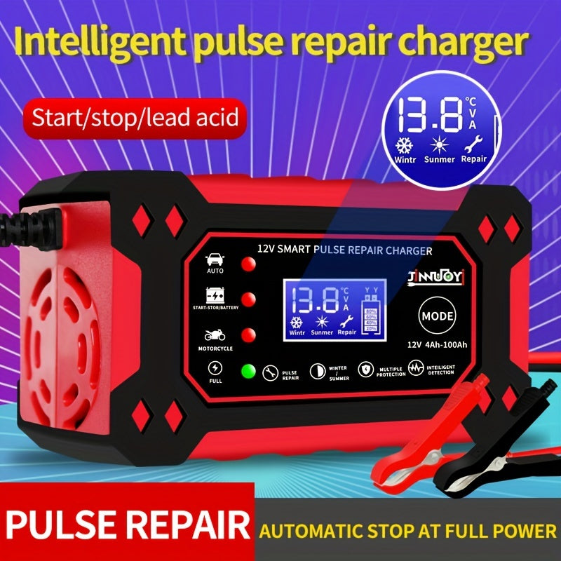 12V\u002F6A Full Automatic Car Battery Charger Pulse Repair Charger For Car Truck Motorcycle Lawn Mower AGM\u002FGel Lead Acid Battery