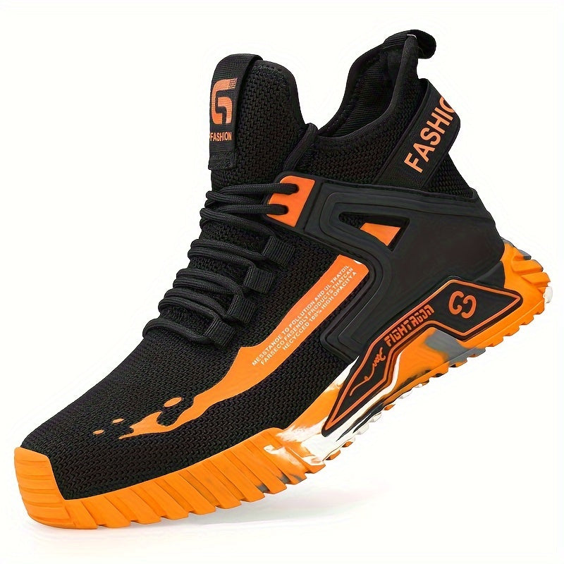 PLUS SIZE Men's Protective Steel Toe Shoes, Lace Up Comfy Sneakers, Perfect For Constructional Safety Workout Activities