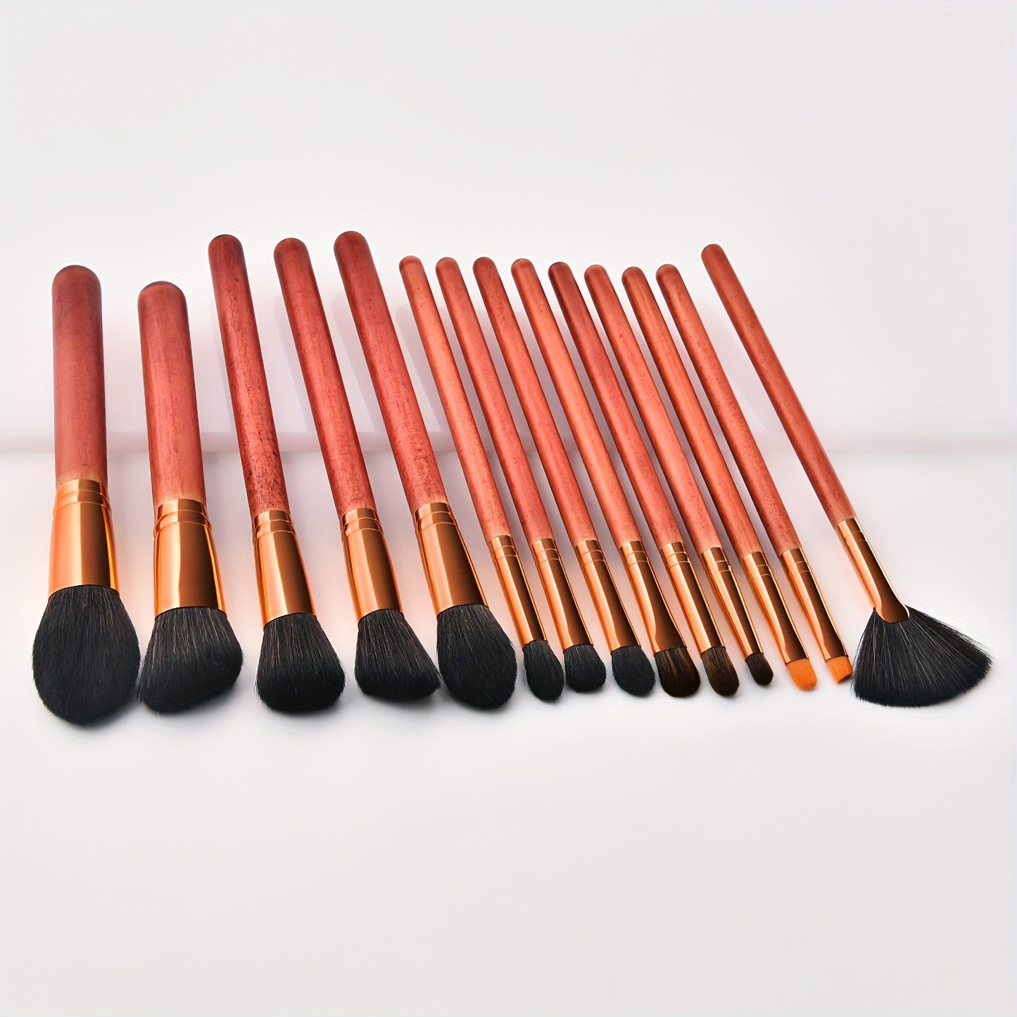 14pcs Apricot Red Makeup Brush Set Super Soft Hair Makeup Brush Concealer Brush Eye Shadow Brush Professional Beauty Makeup Tool