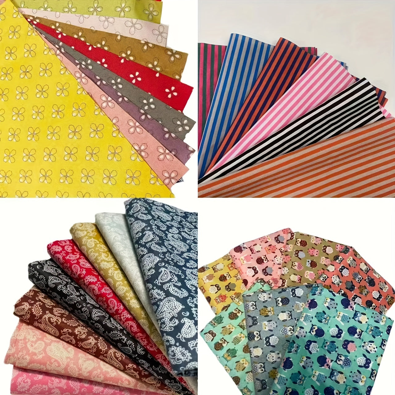 50pcs Random Square Polyester Hand Stitching, Fabric Flowers Pre-cut Multicolor And Different Patterns For Sewing Quilting Craft, Home Party Craft Fabric DIY Sewing