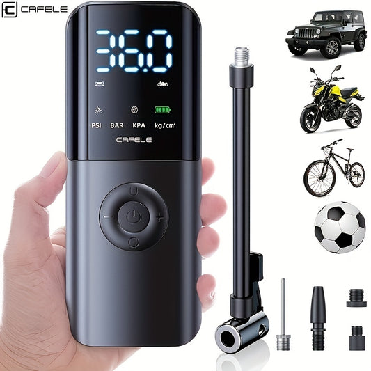 Portable Tire Inflator Air Compressor, 2X Faster Inflation, 150PSI Air Pump For Car Tire, Cordless Tire Inflator With 4000mAh Battery, Pressure Gauge