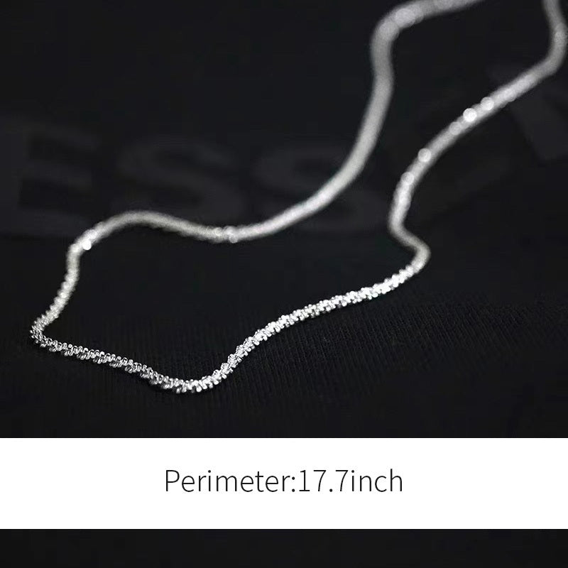 925 Sterling Silver Necklace Female Silver Chain Without Pendant 925 Clavicle Chain Naked Chain Galaxy Chain Thin Chain Stacked