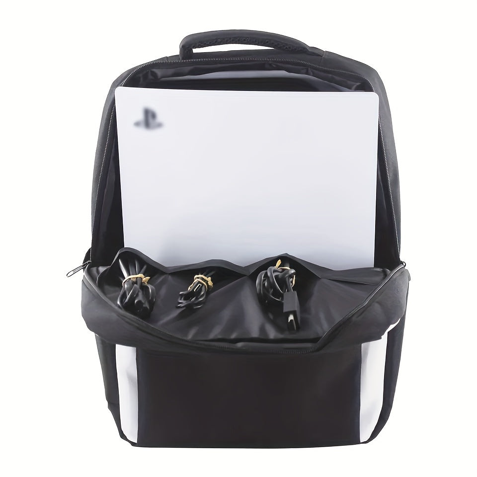 Mochila de viaje para consola PS5, accesorios, bolsa de almacenamiento de funda protectora compatible con consola Sony PlayStation 5, auriculares, discos de juego, para controlador PS5, estación de carga, regalo de Navidad para fanáticos del juego