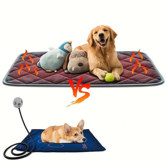 Self Heating Mat, Self Warming Dog Cat Bed, Self Heating Cat Dog Mat, Extra Warm Thermal Pet Pad For Indoor Outdoor Pets With Non-Slip Bottom Washable Grey\u002Fbrown\u002Fblue