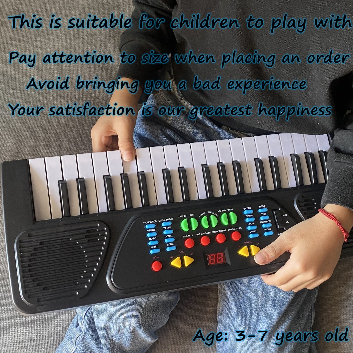 37 Keys Single Channel Electronic Piano Keyboard:  Portable Musical Instruments, Birthday Education Gifts, Music Toys Suitable For 3, 4, 5, 6, 7, Year Old Boys And Girls, Christmas, Gifts! With Microphone